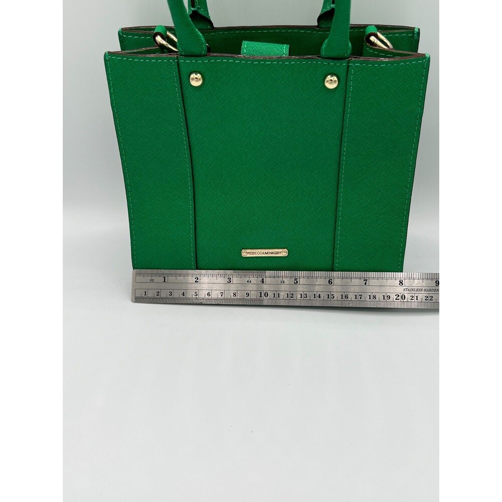REBECCA MINKOFF Mini MAB Green Shoulder Bag Crossbody Leather Tote - Picture 13 of 14
